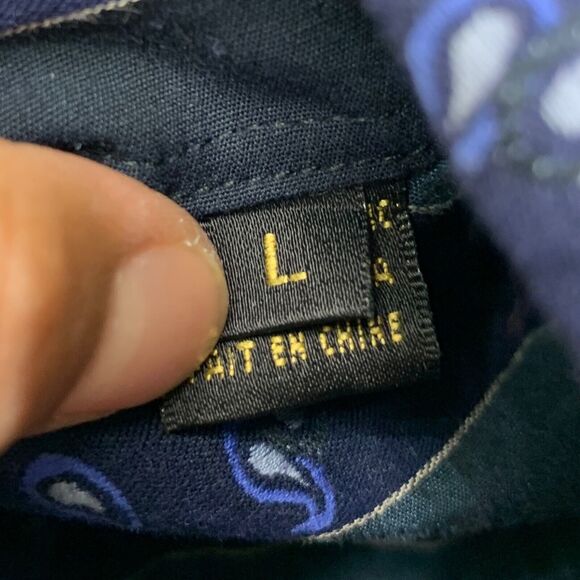 Bugatchi Uomo Shirt Mens L Large Cotton Paisley Striped Cotton Long Sleeve Dress - Picture 4 of 9